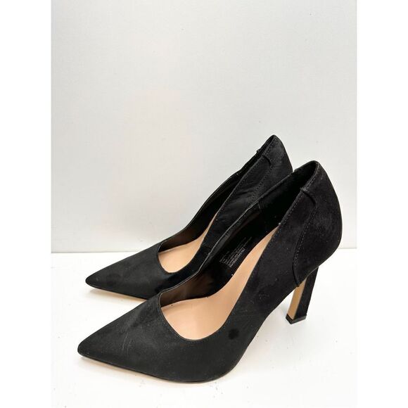 Abound Pumps Womens Size 5.5 Black Pointed Toe Slip On Heels - Picture 1 of 11